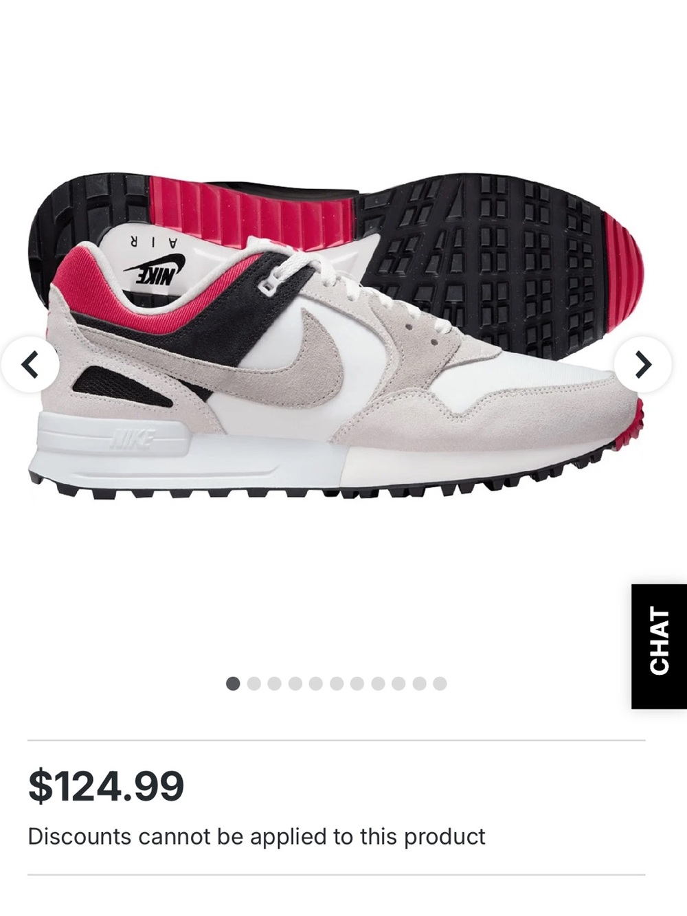 Nike unisex Air Pegasus 89 Golf Sneakers — White, Black & Pink